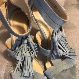 Chinese laundry zipper fringe heels